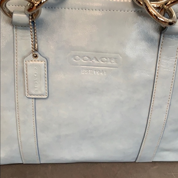 New Coach chambray Patent leather handbag